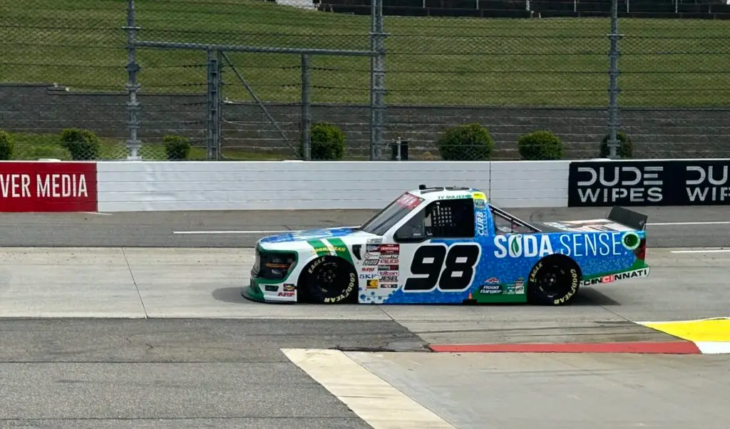 Ty Majeski's No. 98 Soda Sense Ford truck on track at Martinsville.