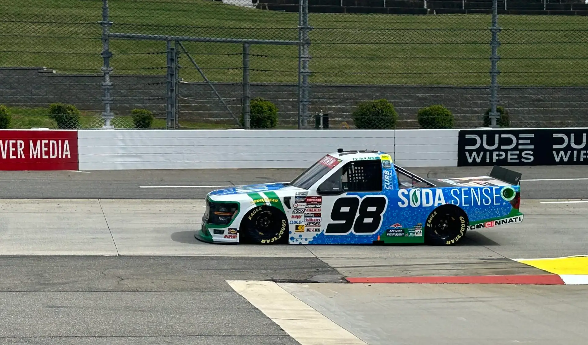 Ty Majeski's No. 98 Soda Sense Ford truck on track at Martinsville.