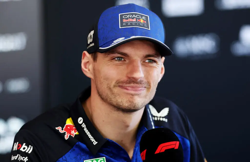 Max Verstappen during press scrum at 2026 Australian Grand Prix.