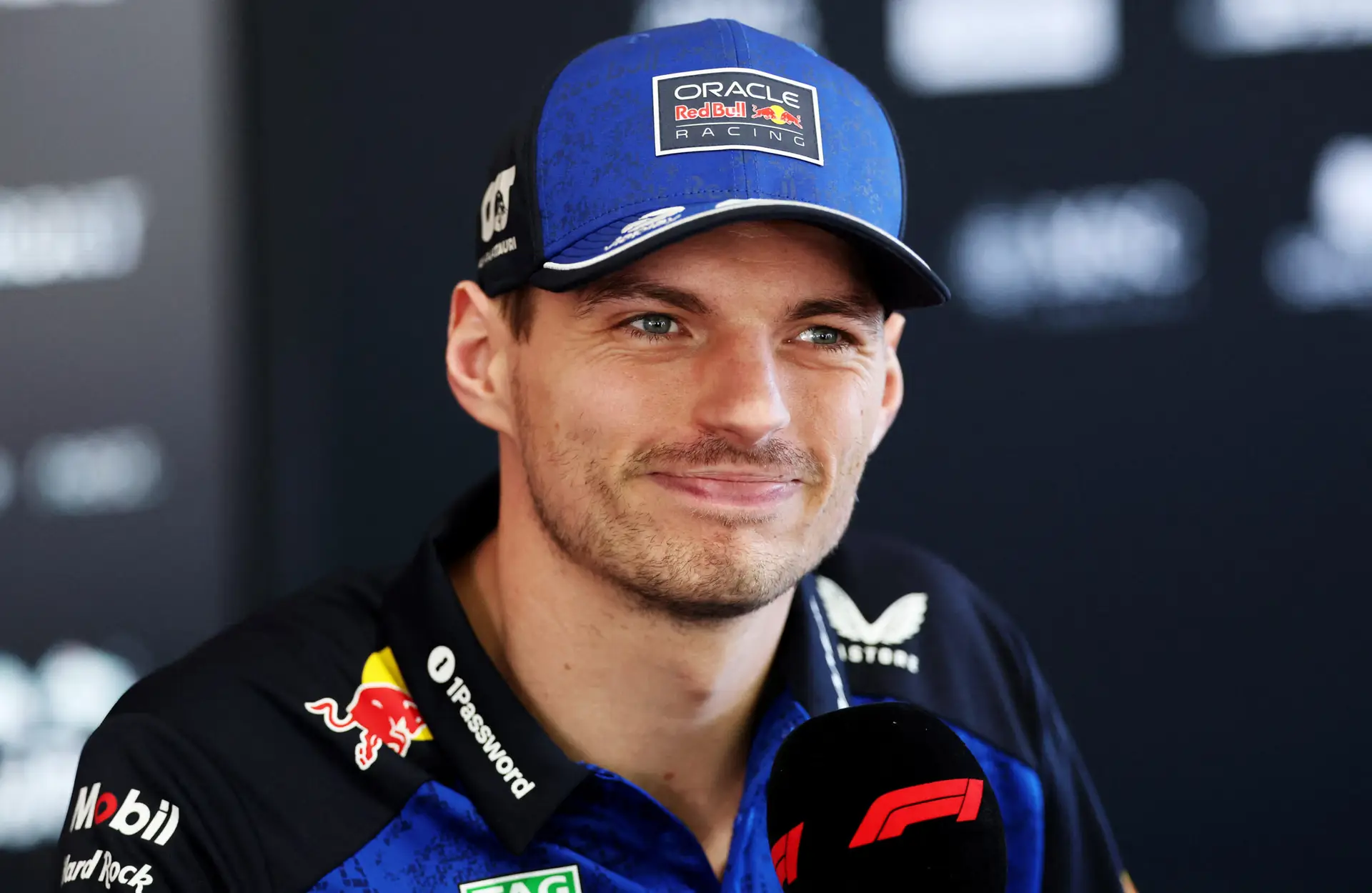 Max Verstappen during press scrum at 2026 Australian Grand Prix.