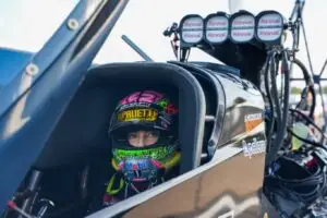 Leah Pruett prepping for a run at 2026 Gatornationals. Photo: TSR Nitro on Facebook