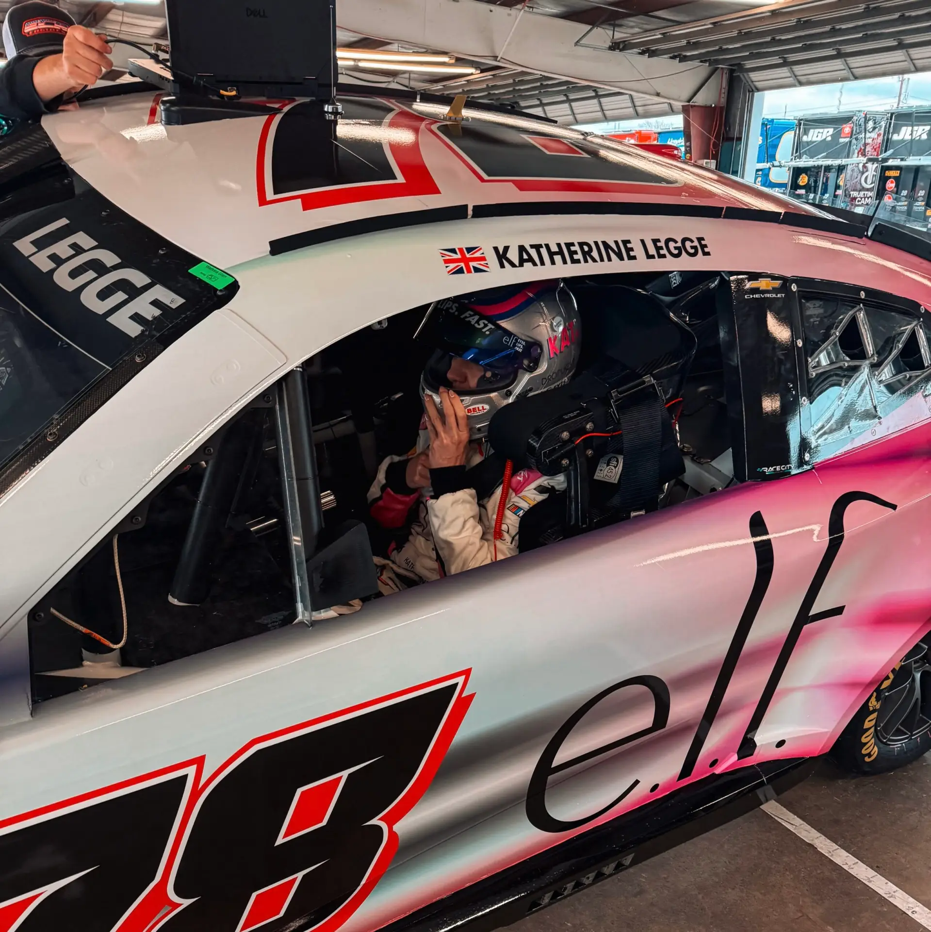 Katherine Legge prepares for qualifying at Watkins Glen 2026. Photo: Live Fast Racing on X